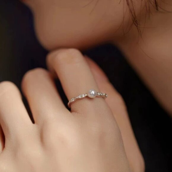 925 natural freshwater pearl ring - Picture 2 of 5